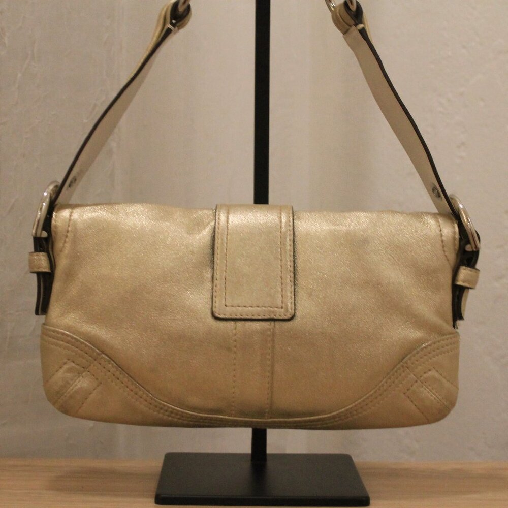 バッグ Coach Signature Soho Bag Champagne Gold Coach SOHO Canvas LEATHER EW Shoulder Bag KHAKI/GOLD 18750